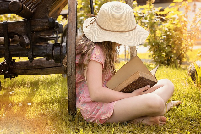 girl reading a book