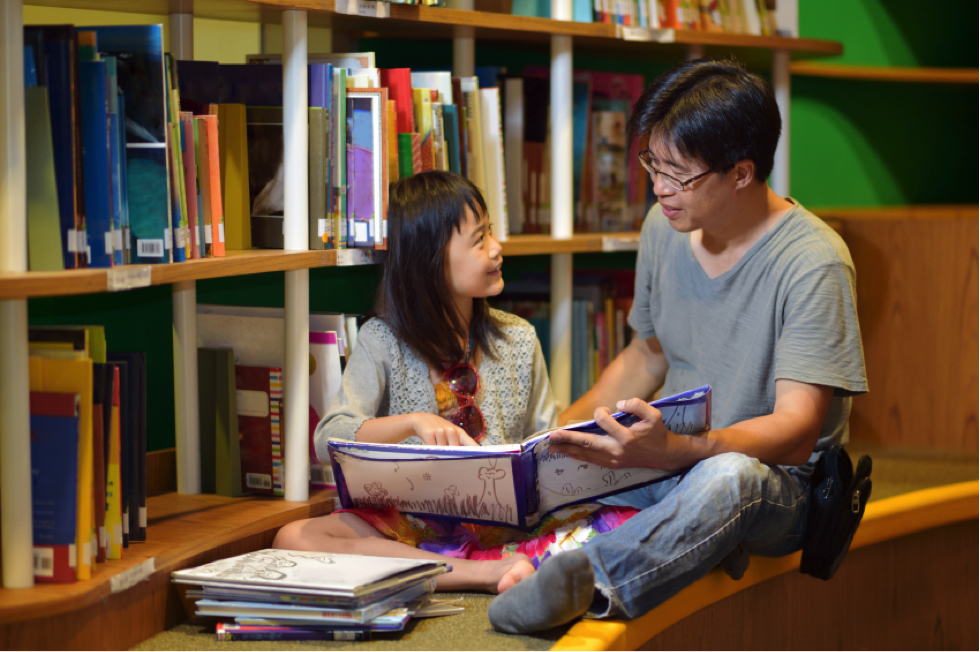 reading in a library